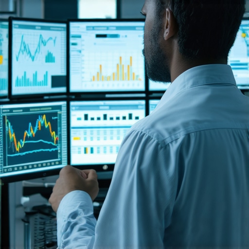 A person reviewing complex credit data on digital screens, showcasing the use of analytics in credit management.