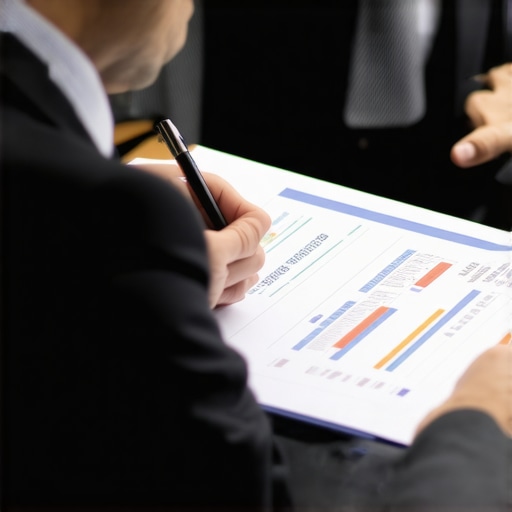 Financial advisor reviewing credit report details with client, highlighting nuanced credit factors.