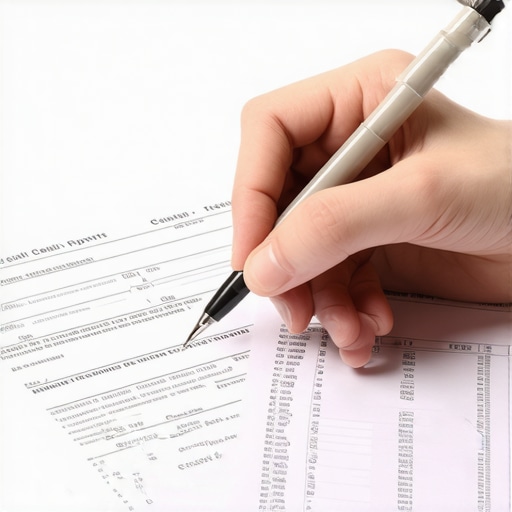 Professional analyzing credit reports with error corrections and dispute success