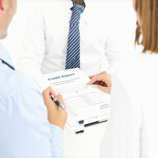 A credit counselor analyzing credit reports with a client for dispute strategies.