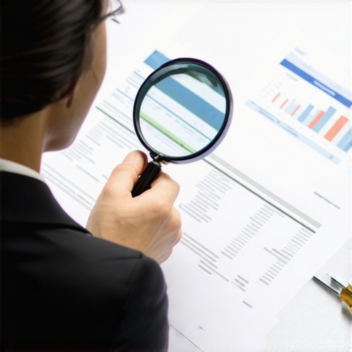 Expert Credit Dispute Analysis Credit counselor analyzing reports with magnifying glass and legal documents