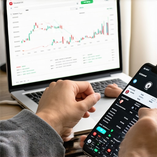 Person reviewing credit scores on devices with financial data displayed.