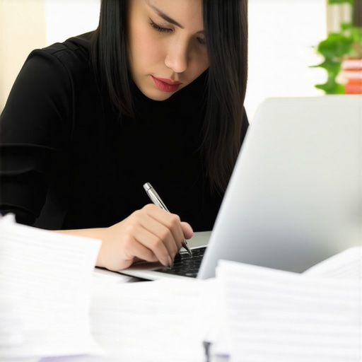 Person analyzing credit reports on a laptop, symbolizing credit dispute and counseling efforts.