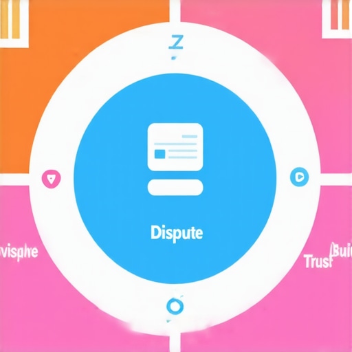 Infographic illustrating steps to boost credit score including review, dispute errors, manage payments, and build trust.