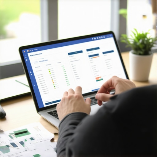 Effective Credit Monitoring Tools in Action Person analyzing credit scores using financial software and laptop