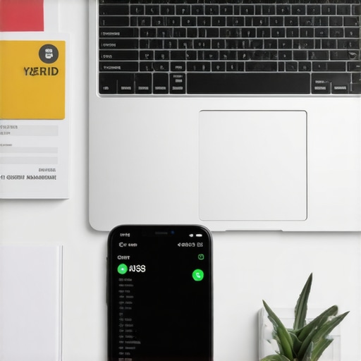 Desk with laptop, credit reports, and a smartphone displaying credit scores, symbolizing tools for maintaining good credit.