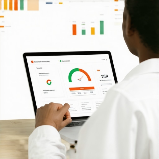 Person analyzing credit report on laptop to identify errors and improvement strategies.