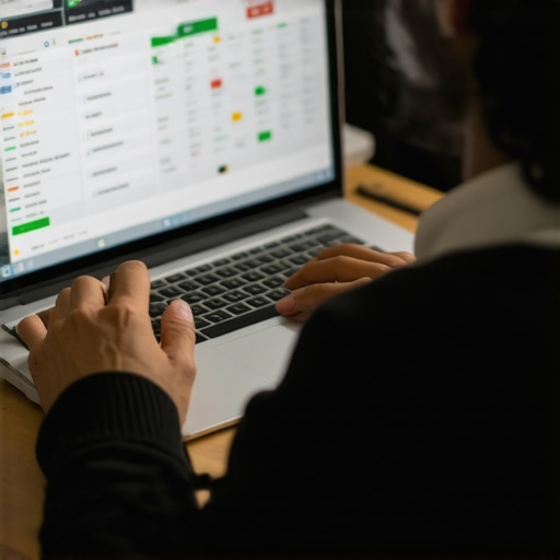 Credit Monitoring and Maintenance Tools A person analyzing credit reports using a laptop and digital tools for ongoing credit management.