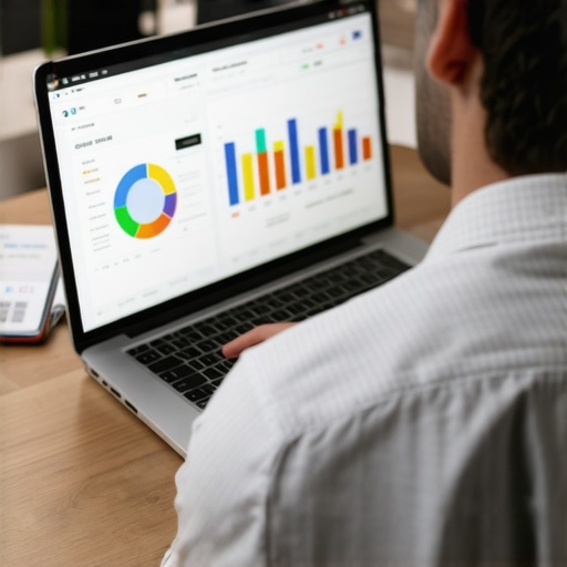 Person using credit monitoring software to track and dispute credit report errors.