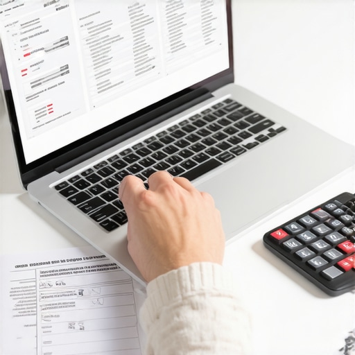 Person correcting credit report errors on laptop to improve credit score.