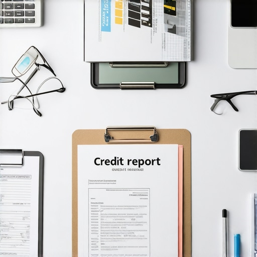 Clipboard with organized financial documents and dispute letters for credit correction