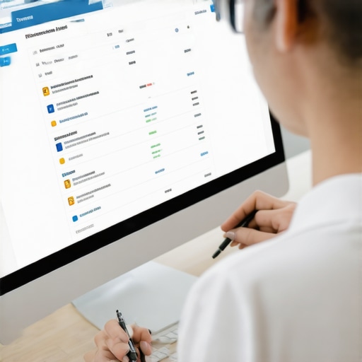 Person analyzing credit reports on a computer to identify errors for dispute