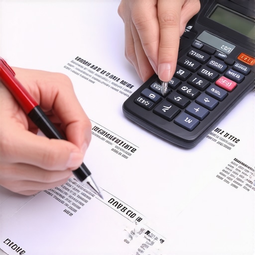 Individual analyzing credit report for errors and updates