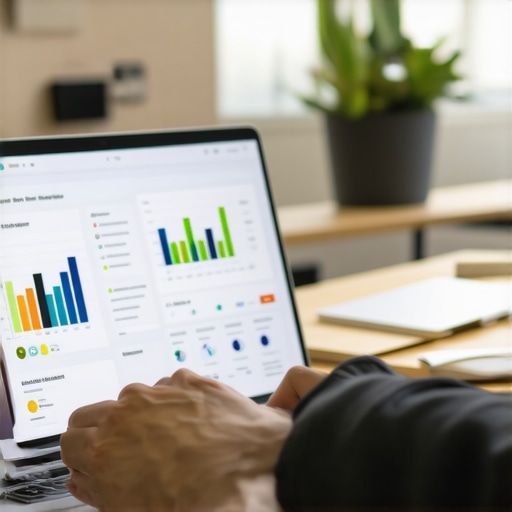 Person analyzing credit reports on a laptop with financial software