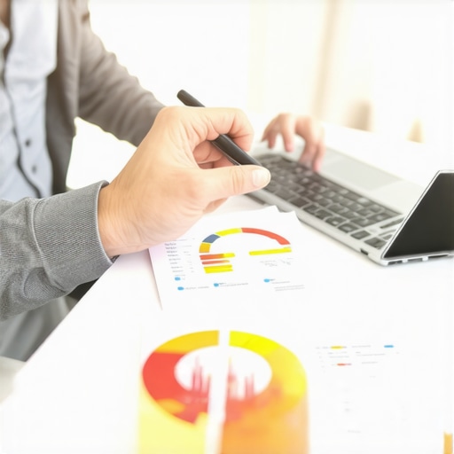 Digital Credit Monitoring Tools in Action Person analyzing credit reports with graphs and alerts on a computer screen.