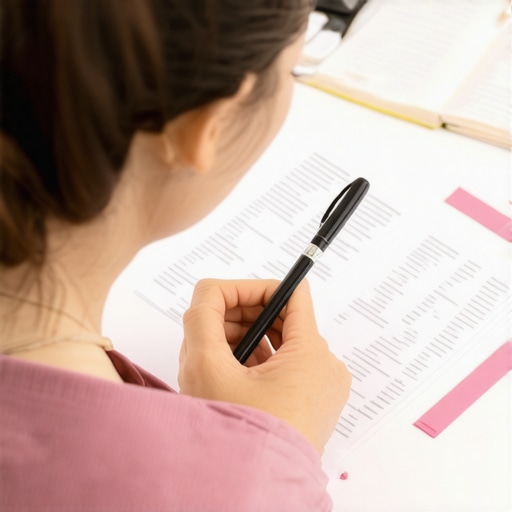 A person analyzing credit reports with documents and evidence for credit correction.