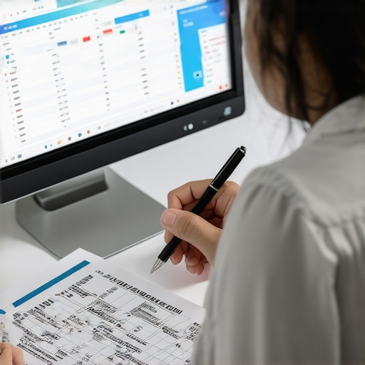 Individual reviewing credit reports and notes at desk to identify errors.
