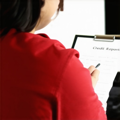 Person examining credit report and preparing dispute documentation