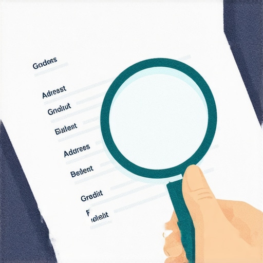 Person analyzing credit report to find outdated addresses for dispute.
