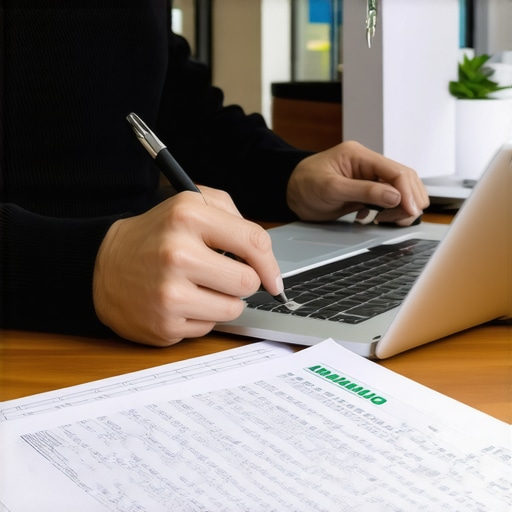 Person working on credit spreadsheets and mailing certified letters for credit dispute