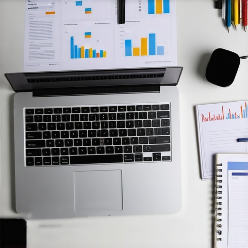 Financial tools and credit management workspace Laptop with credit monitoring charts and financial planning tools on a desk