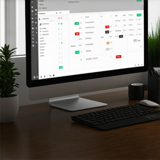 A high-resolution image of a workspace with screens displaying credit dispute management tools.