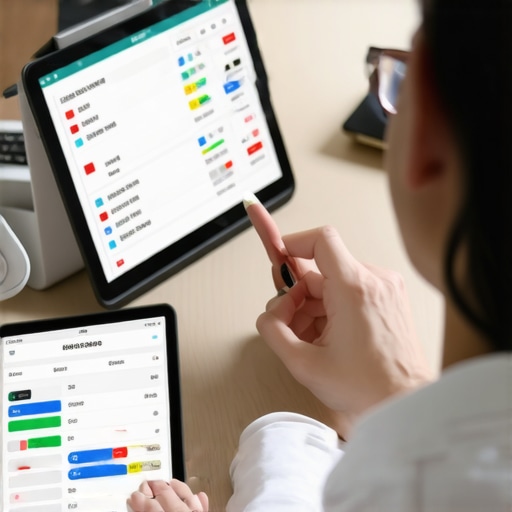 Person analyzing credit reports on a laptop with financial charts nearby.