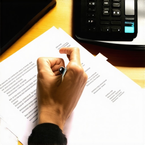 Person analyzing credit report documents to identify errors for dispute.