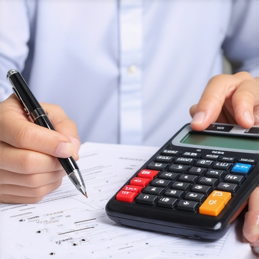 Person analyzing credit documents for financial decisions.