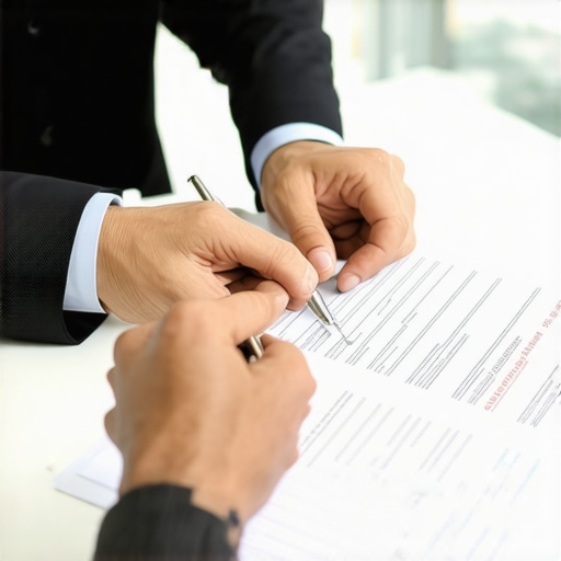 A credit counselor explaining credit reporting to a client, with reports and documents on the table.