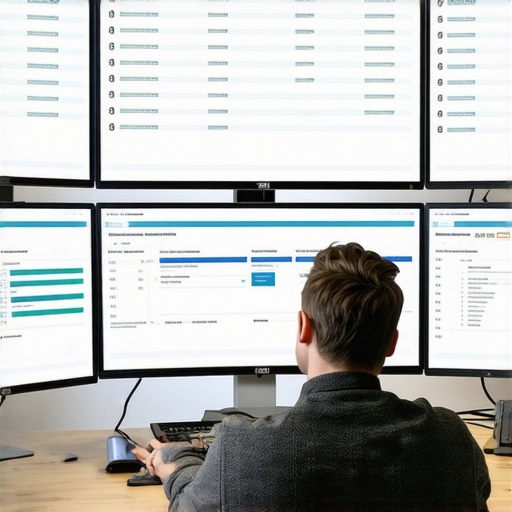 A professional reviewing credit reports on multiple screens, illustrating advanced credit repair analysis.