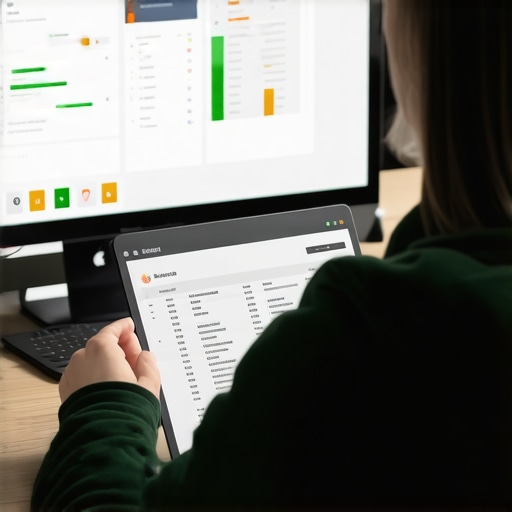 Person analyzing credit scores on a digital platform with alerts and graphs