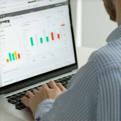 Person monitoring credit scores on a laptop with detailed reports