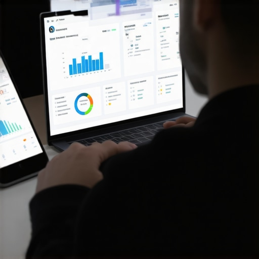 A person reviewing credit report data on multiple devices for credit repair.