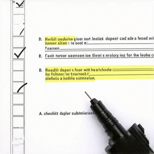 Credit report correction process A credit report showing errors being marked and a dispute checklist