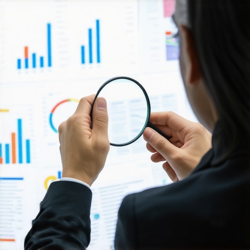 Deep Dive into Credit Analysis Individual carefully reviewing credit report with charts and documents to understand credit factors.