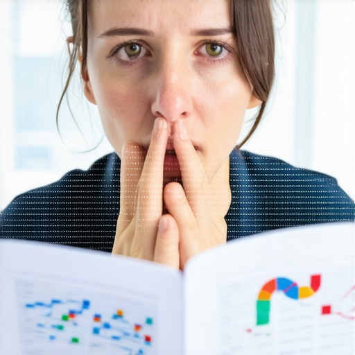 Person analyzing credit report data with digital overlays.
