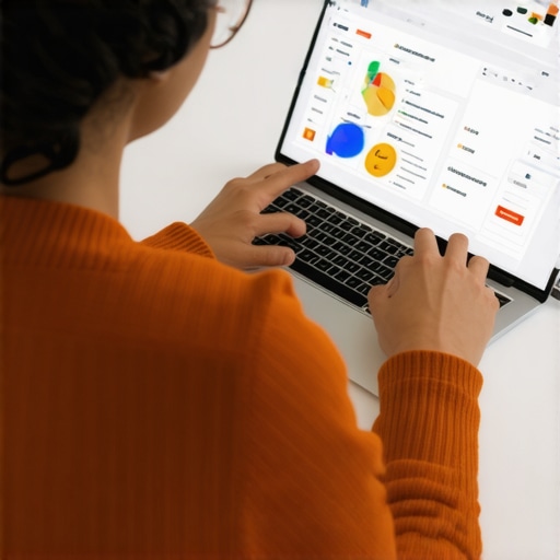 Person analyzing credit reports on a laptop with monitoring alerts