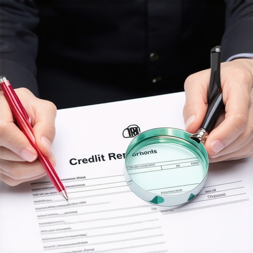 Person analyzing credit report to identify and dispute errors