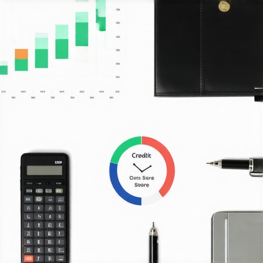 A person using a laptop and smartphone to monitor credit scores and manage finances.