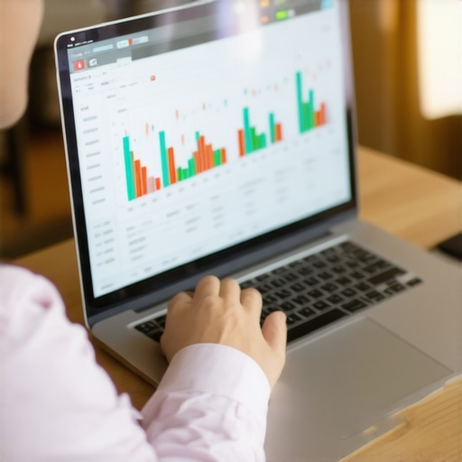 Person analyzing credit reports and using financial tools on a laptop, symbolizing credit maintenance