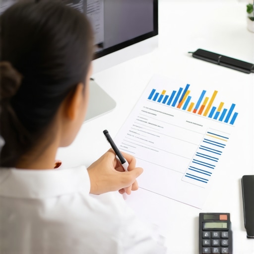 Effective tools for credit maintenance Person analyzing credit scores using digital tools and paperwork.