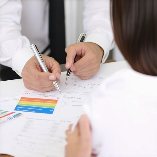 A financial advisor explaining credit repair plans to a client.