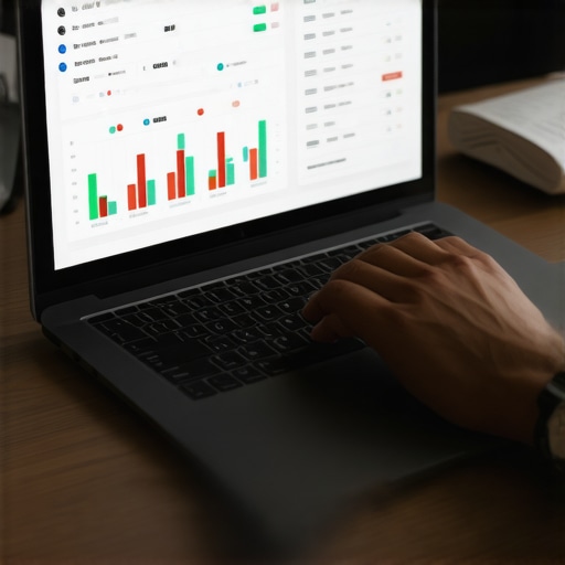 Person reviewing credit scores on computer with financial charts.