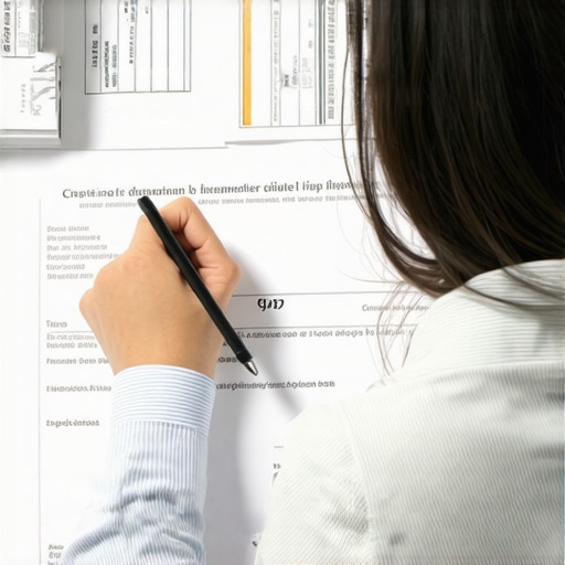 Individual reviewing bank statements and payment receipts to prepare for credit report dispute.