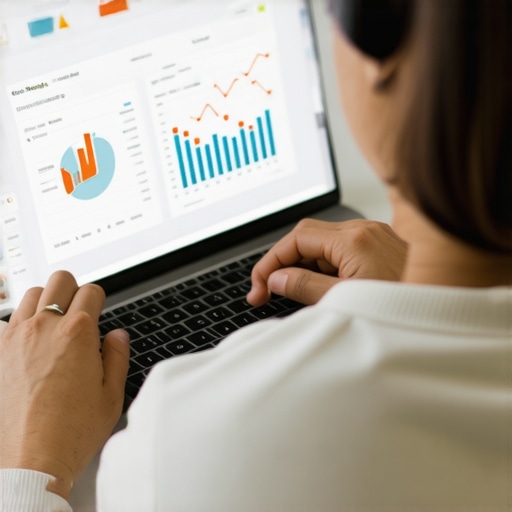 Person analyzing credit report details on a laptop, highlighting ongoing credit management