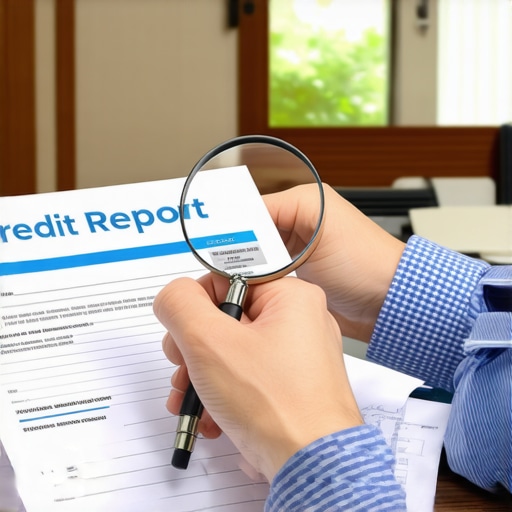 Individual analyzing credit report for duplicate inquiries