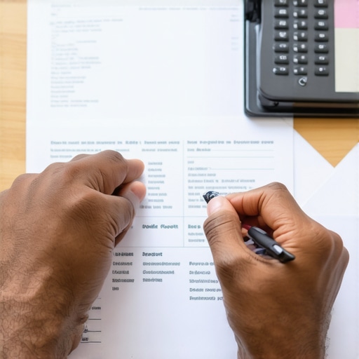 Person analyzing their credit report to identify errors and improve credit score.
