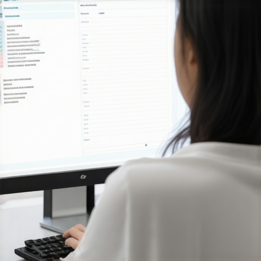 Person analyzing credit report discrepancies on computer