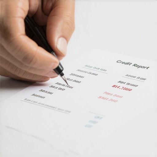 Person analyzing a credit report focusing on small balances ahead of repayment.